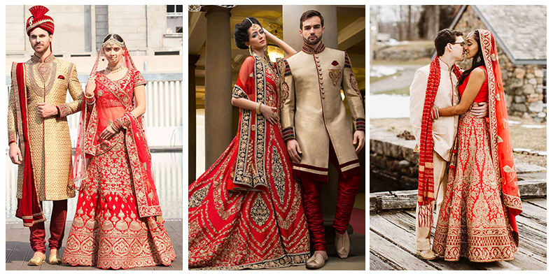 latest bride and groom dresses