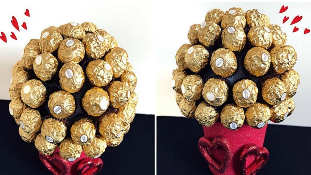 Chocolate bouquet made up of Ferrero Rocher