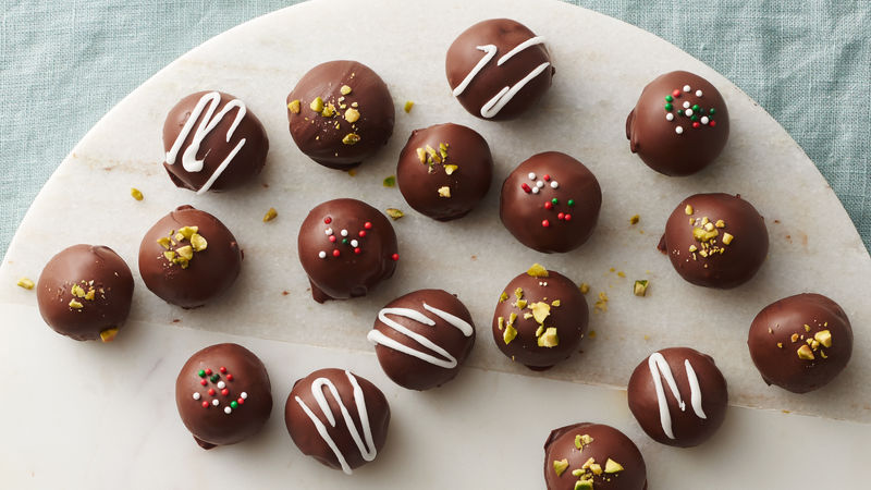 box of dark chocolate mint truffles