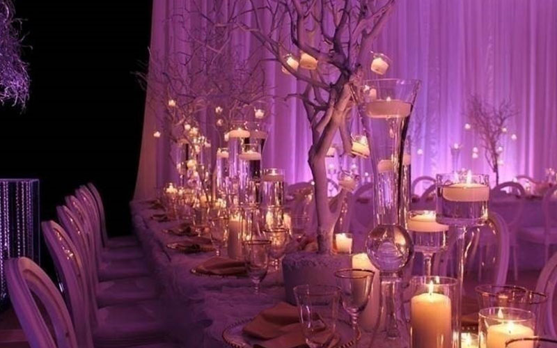 creative lighting ideas in winter for wedding reception