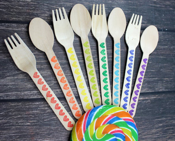 Colorful Wooden Cutlery