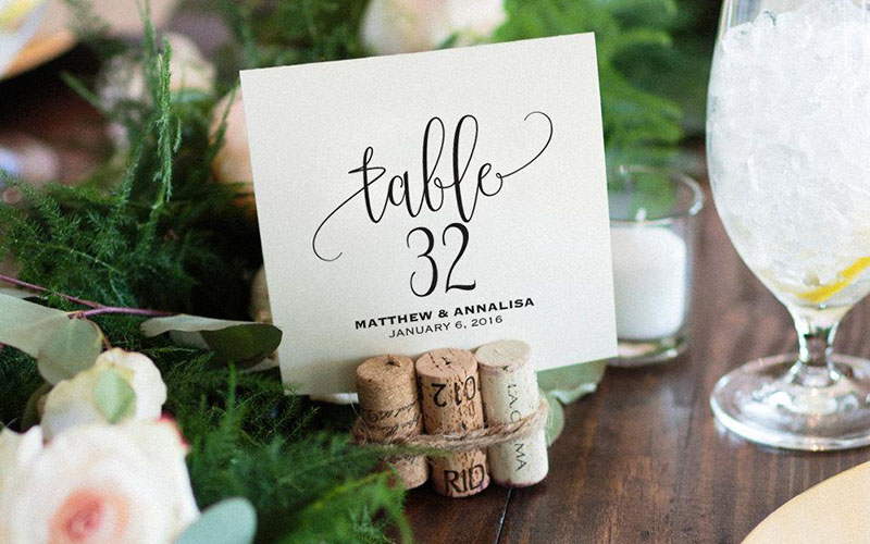 DIY table numbers ideas for wedding reception
