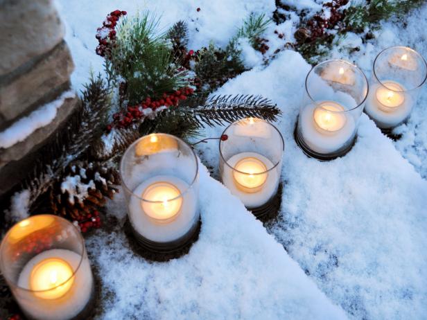 Snowy Candle Set