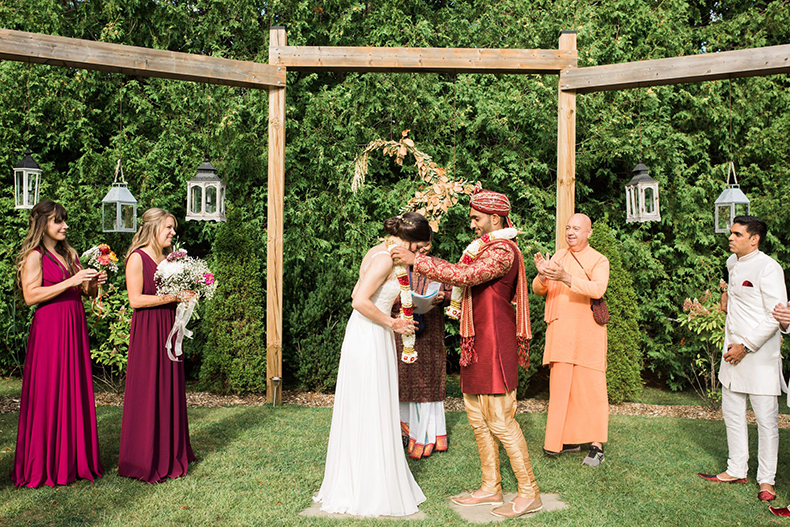 Wedding Guests during Jaimala