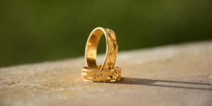 Golden Color Engagement Ring
