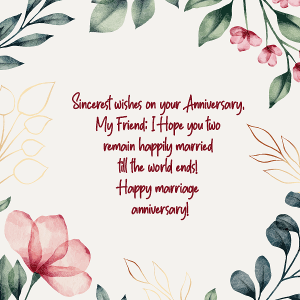 Friend Wedding Anniversary Wishes