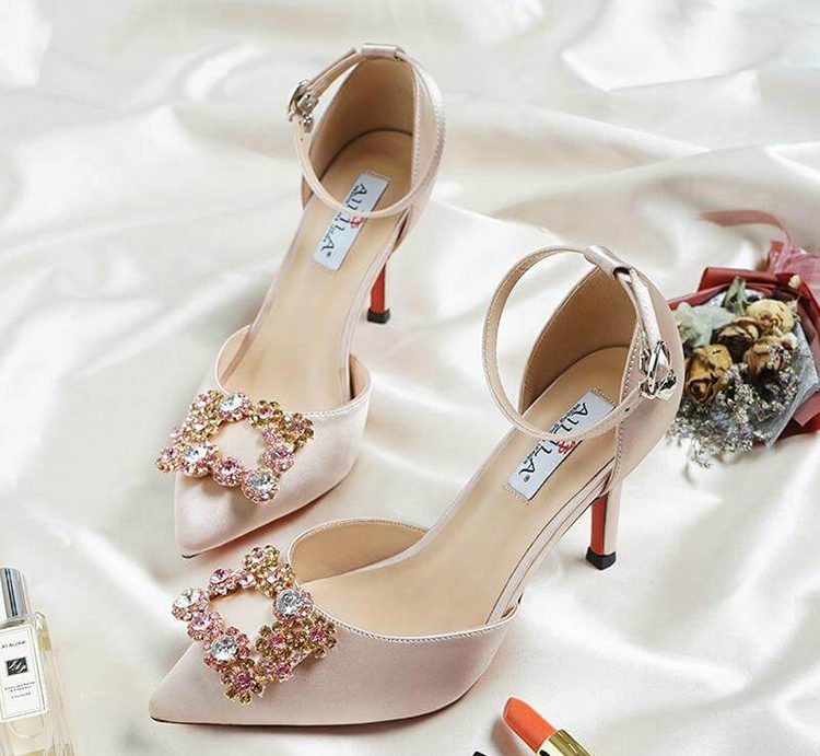 Low Heeled Wedding Shoes for Tall Brides Sparkly Christian Louboutin