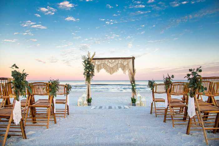 Beach wedding ceremony 