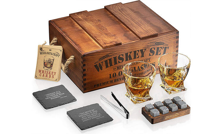 Premium Whiskey Stones Gift Set for Men