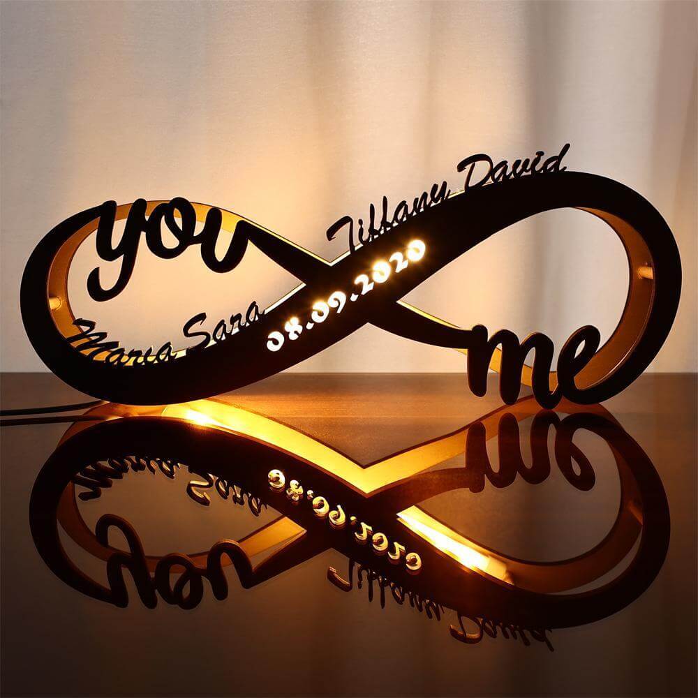 Custom couple name wall hanging with led light