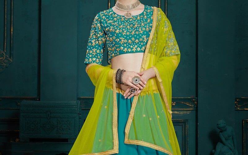 Green color Lehenga