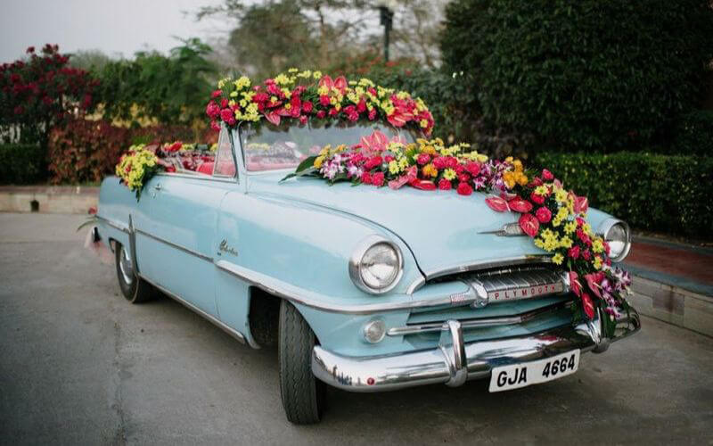 Colorful Floral Decor on car decoration