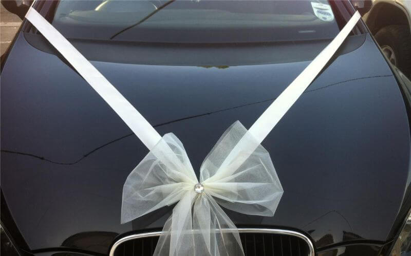 Tulle Ribbons Wedding Car Decoration Idas
