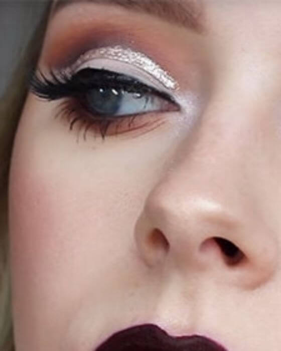 Glittery Cut Crease Eye Makeup
