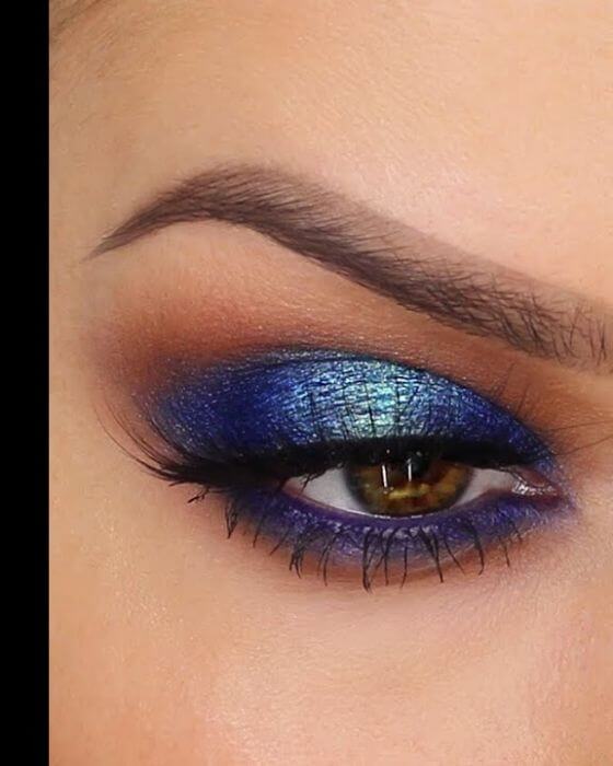 Shimmery Blue Eye Makeup