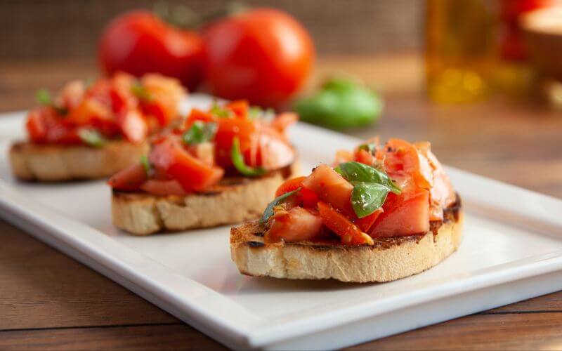 Bruschetta Midnight Wedding Snack Ideas