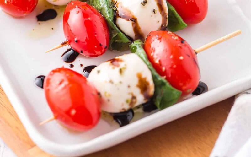 Caprese skewers - Wedding reception food menu ideas