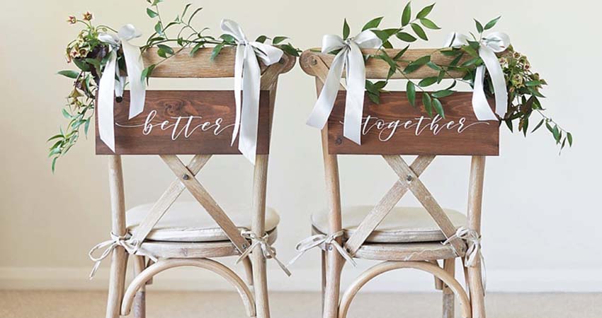 Chair Decorations for Newlyweds