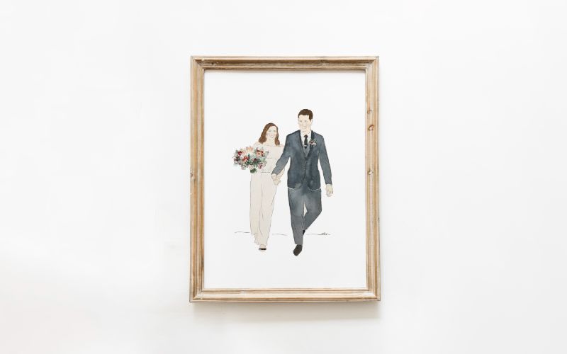 Custom Water Color Painting Eco-Friendly Wedding Gift