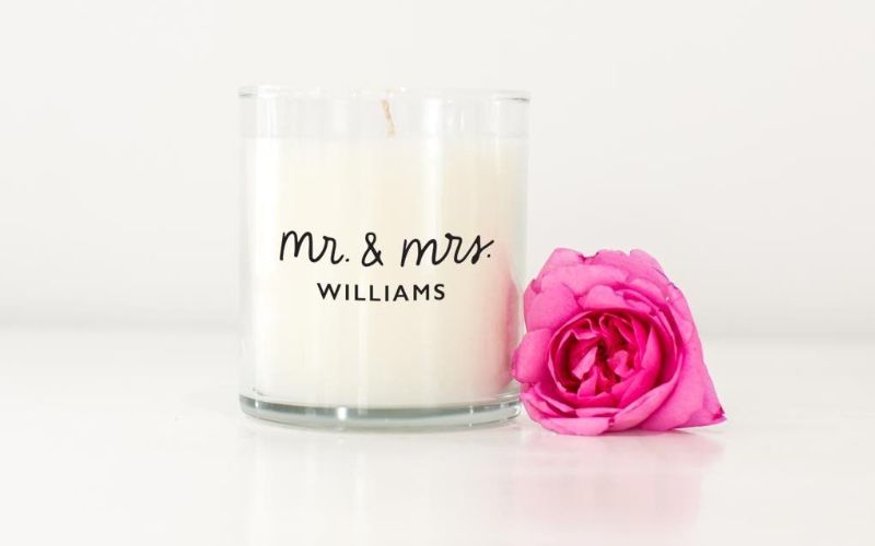 Personalized candle eco-friendly wedding gift