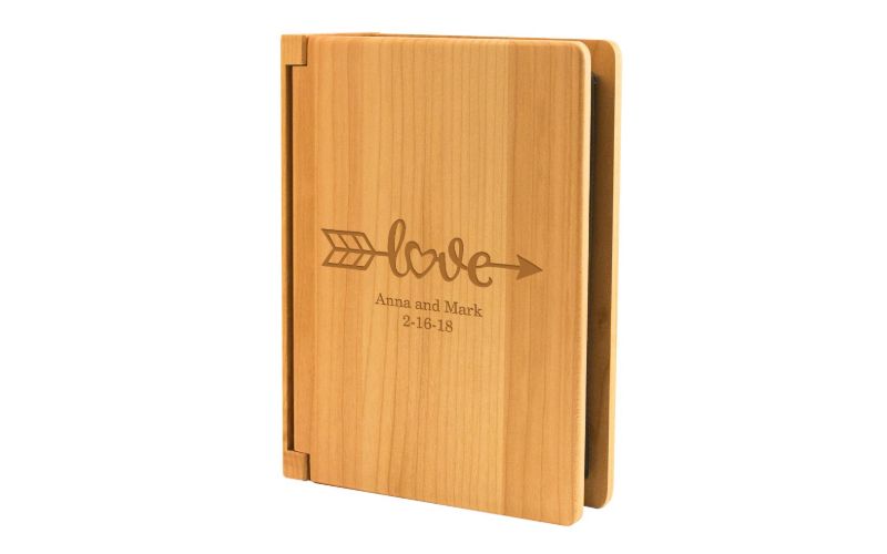 Wood photo album is an excellent wedding gift