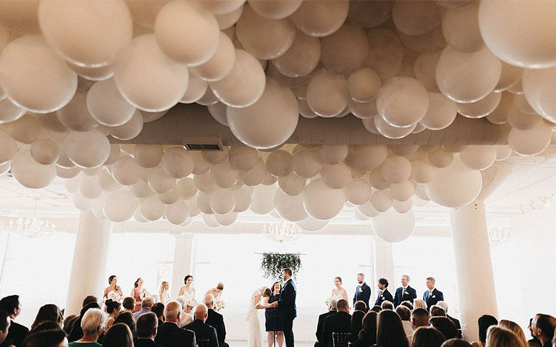 Beautiful balloon decor for the wedding reception