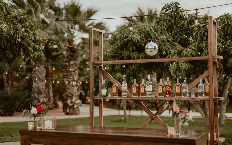 DIY your own bar for the backyard wedding