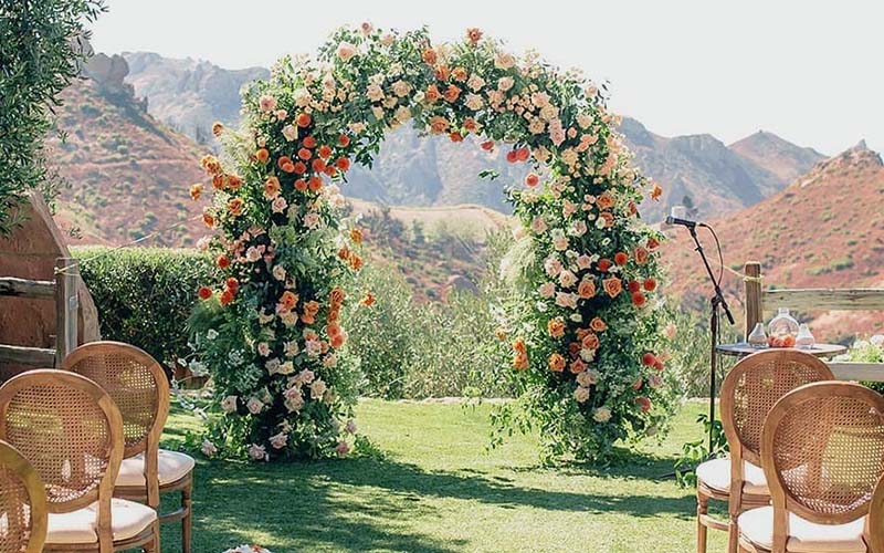 Rustic Entrance Decor for Backyard Wedding