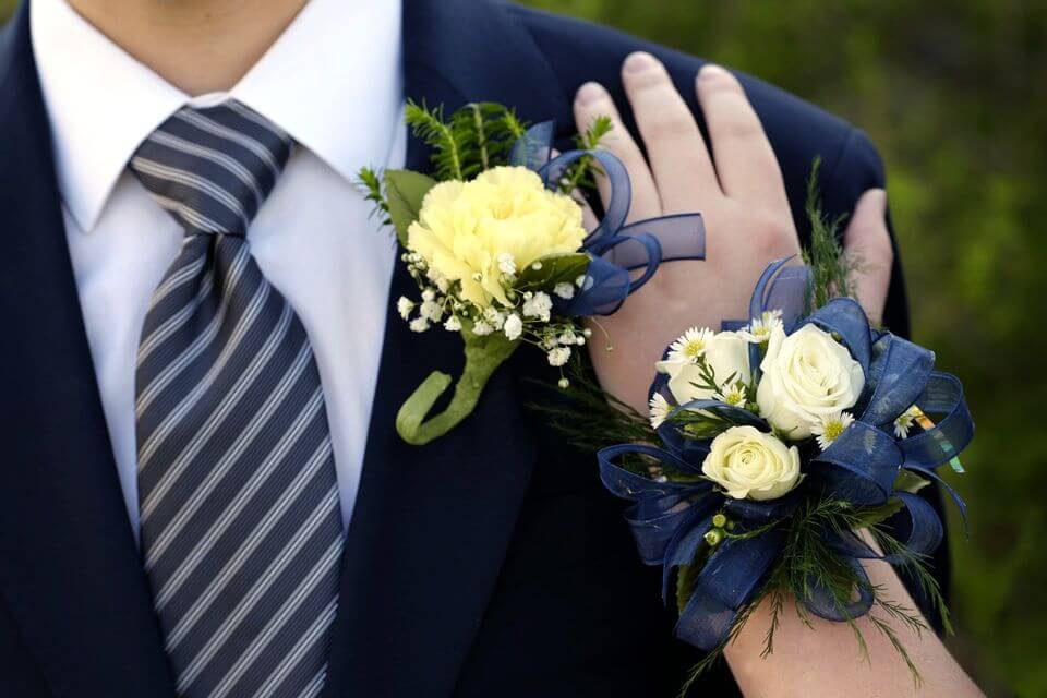 Wedding Corsage Flower pin on suit 