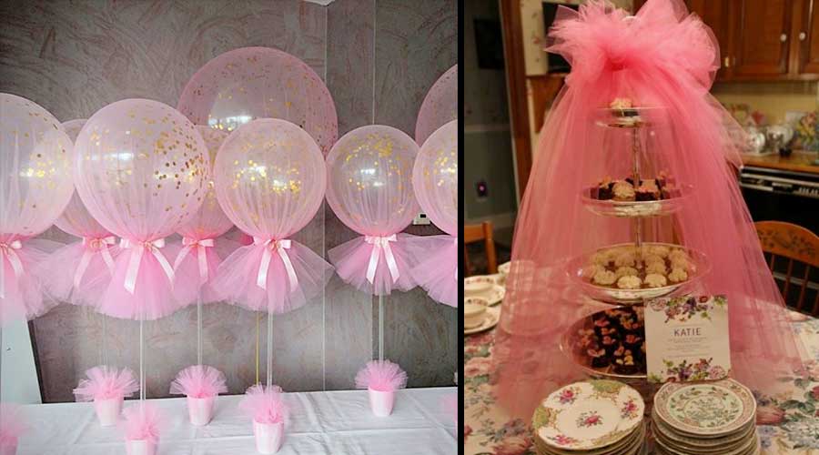 Tulle decor is one of the best bridal shower decoration ideas