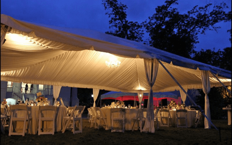 outdoor wedding tent lighting