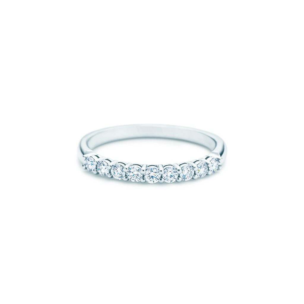 Platinum with Half-circle Wedding Band Rings