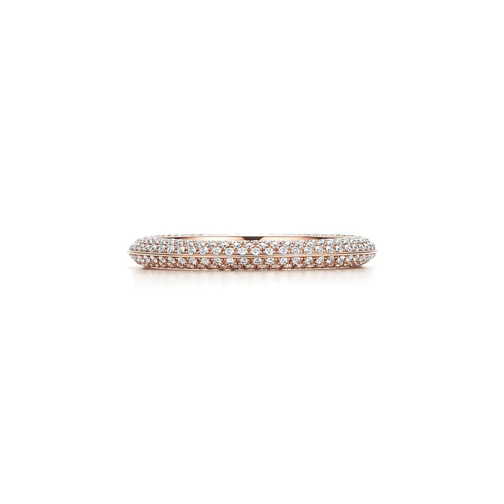 Rose Gold Band Encrusted with Diamonds