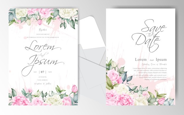 Alluring florals wedding invitations