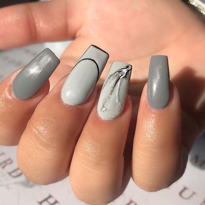 Gray is latest nail art designs for a bride
