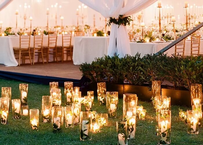 Candle Display Wedding Backdrop
