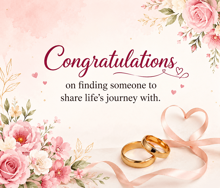 Congratulations on finding someone to share lifes journey with - Happy Wedding App Congratulations on finding someone to share life's journey with.