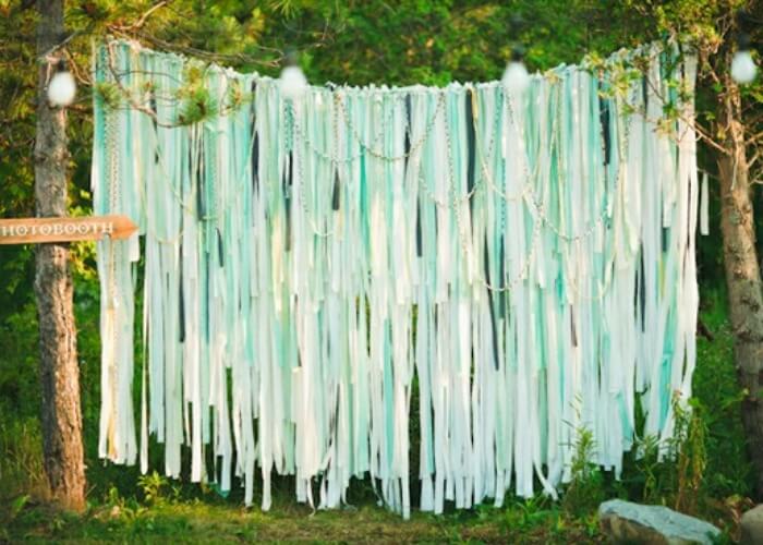 Crepe Paper Outdoor Wedding Backdrop ideas