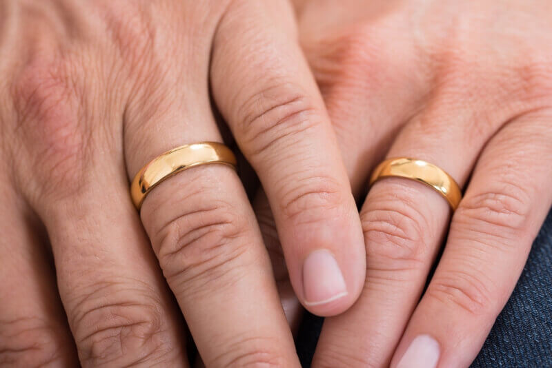 Golden wedding rings