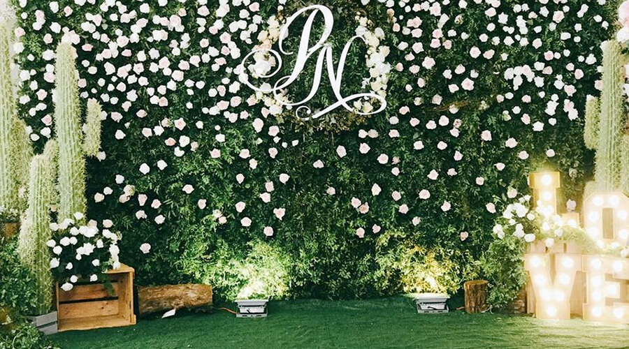 Green Wall Wedding Backdrop