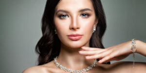 Girl wearing flower jewelry