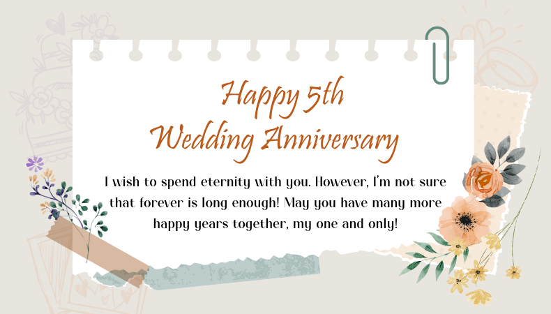 happy 5th wedding anniversary wishes