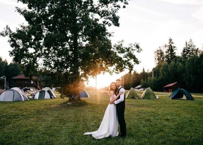 Camping Wedding Couple