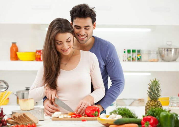 Couple Cooking Together