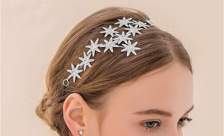 Star Swarovski Crystal Wedding Headband and Hairpins
