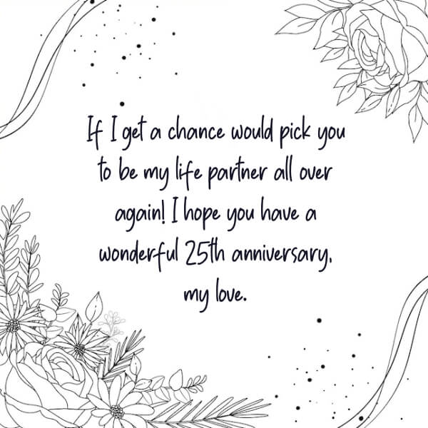 Wonderful 25th Wedding Anniversary Wishes