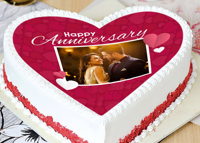 Heart-Shaped Photo Cake