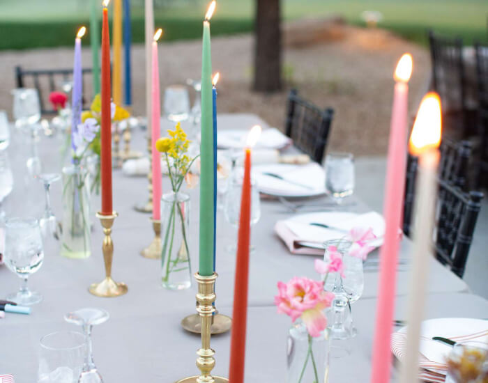 Colored Candles Centerpiece