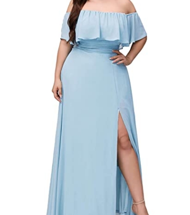Ever-Pretty Off-Shoulder Maxi Dress with Slit