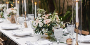 Flower and Candle Wedding Centerpieces
